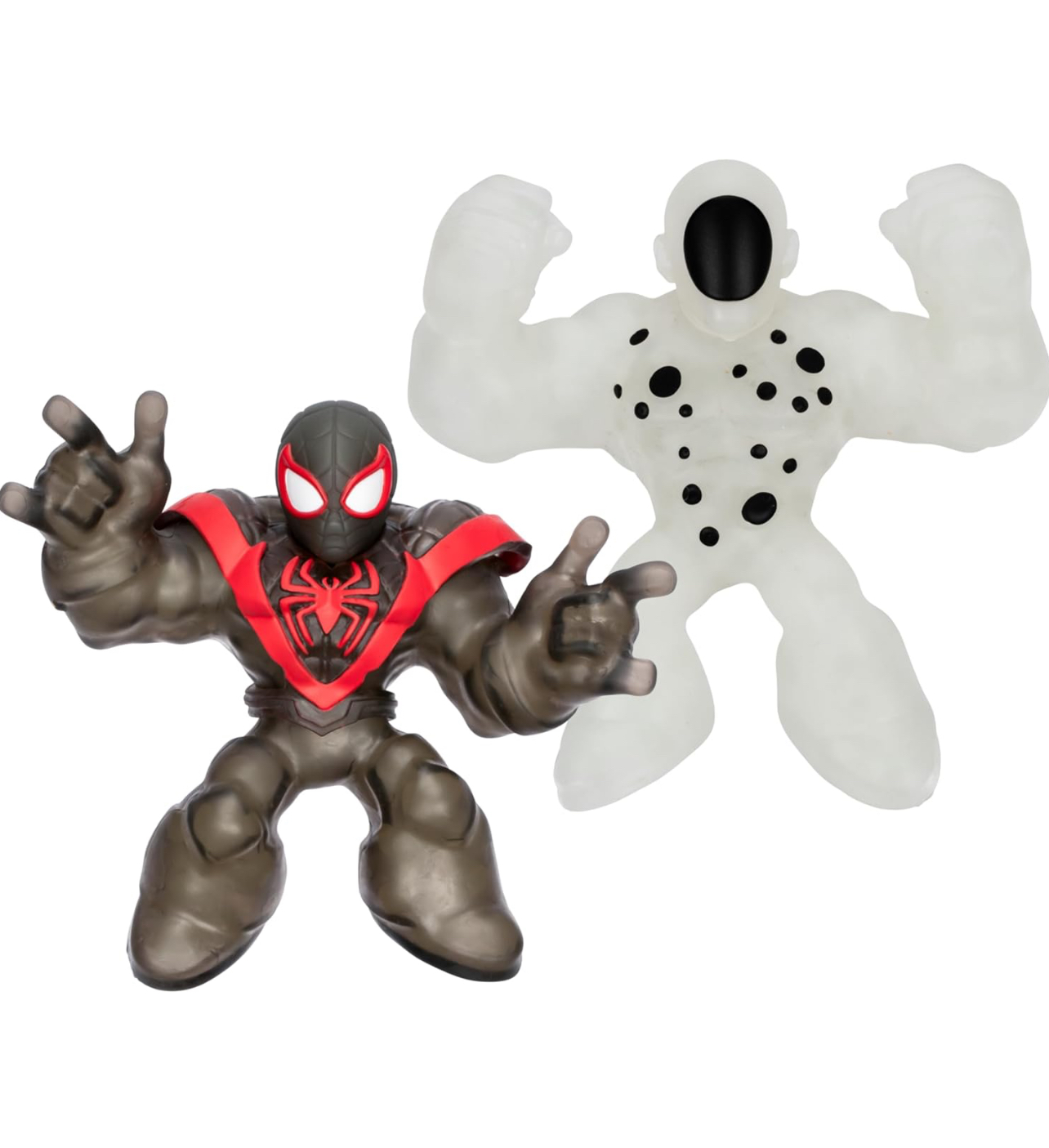 Spidey Miles Morales vs Spot brillan en la oscuridad Pack x2 Héroes de Goo Jit Zu