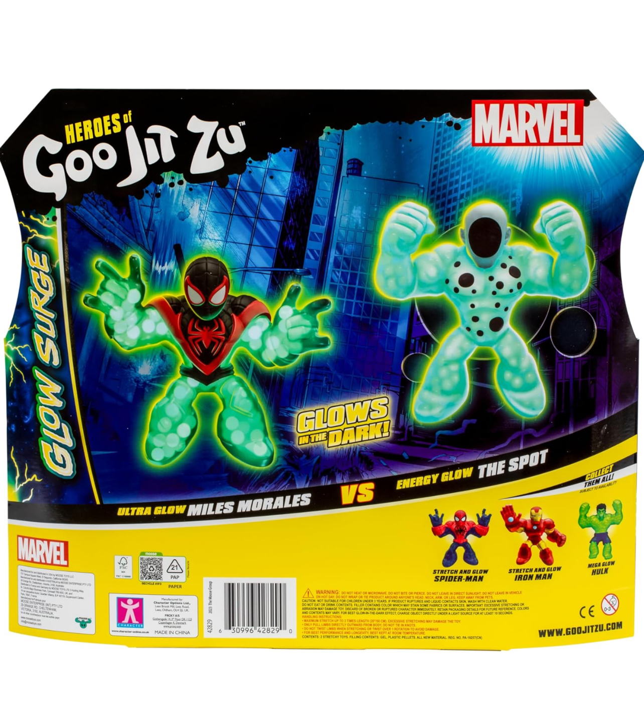 Spidey Miles Morales vs Spot brillan en la oscuridad Pack x2 Héroes de Goo Jit Zu - Imagen 3