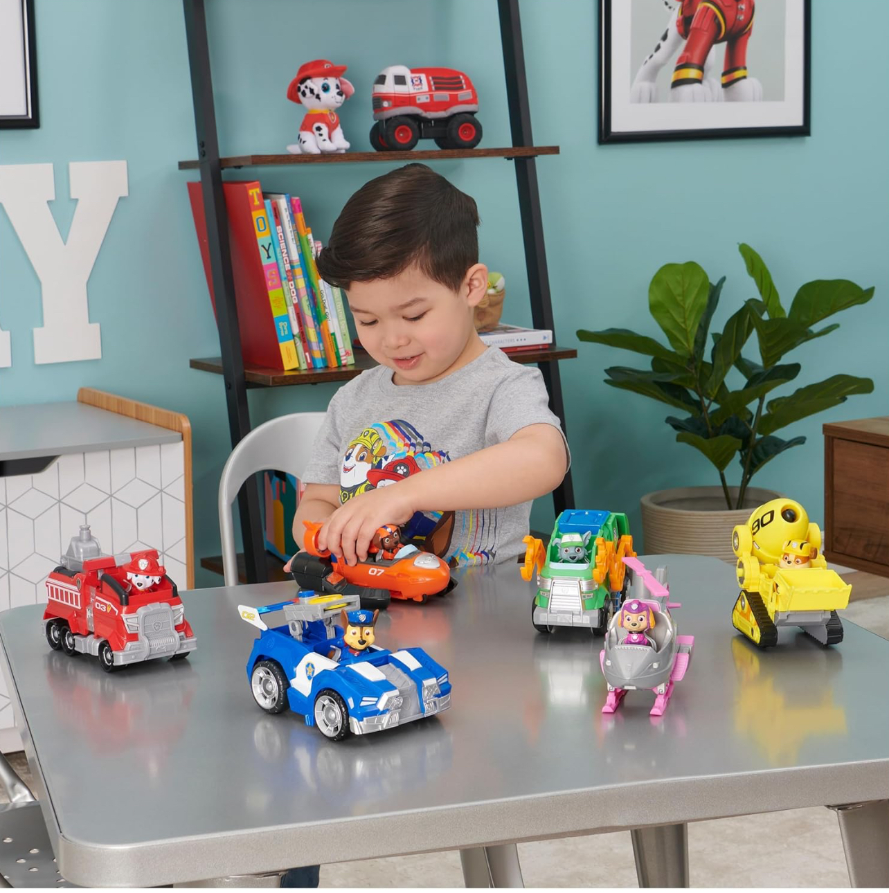 Paw Patrol Rubble con camión de construcción Deluxe y lanzador - Imagen 5