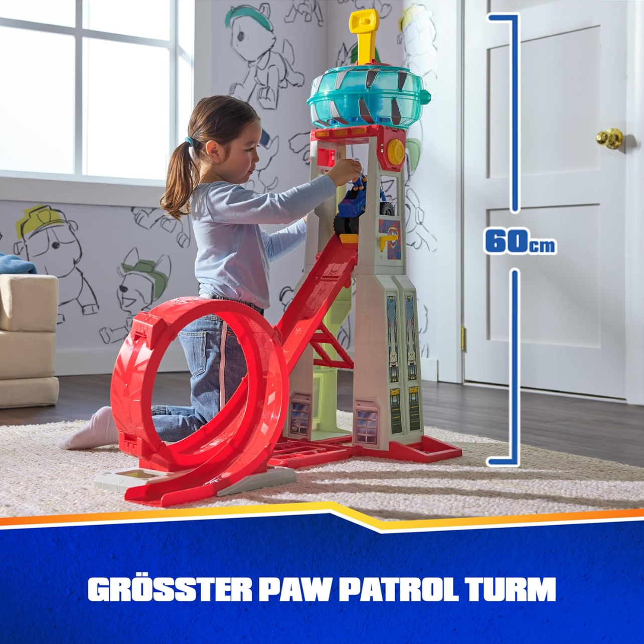 Paw Patrol Torre grande Super loop 100cm de luces, sonidos y lanzador - Imagen 2