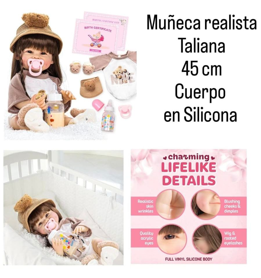 Taliana bebé reborn realista 46cm - Imagen 2