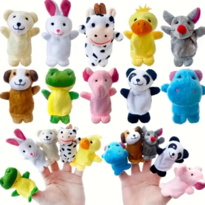 Marionetas para dedos de peluche x10 animalitos