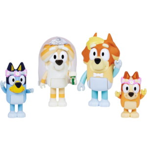 Figuras de Bluey x4 modelo hora de boda
