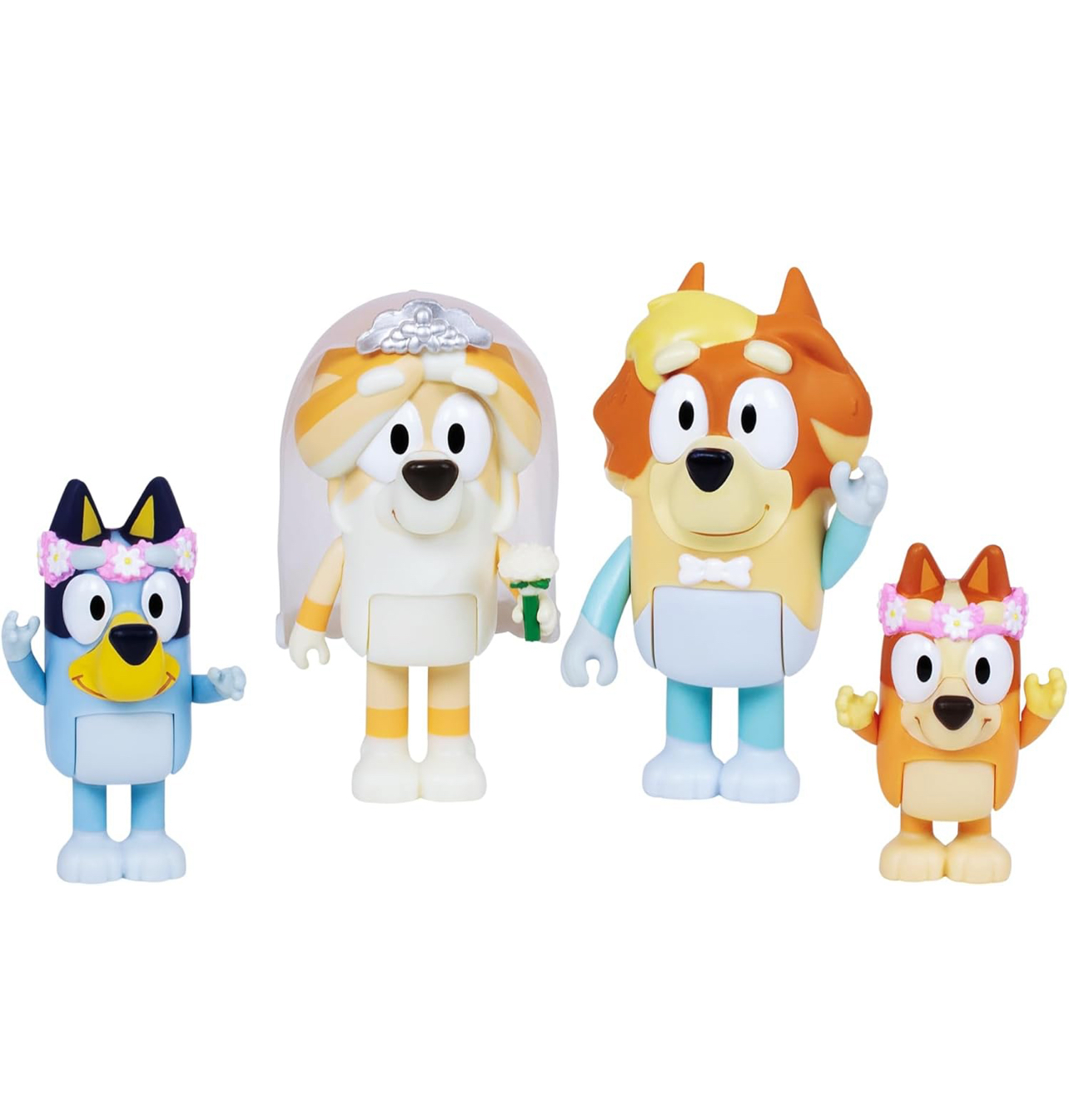 Figuras de Bluey x4 modelo hora de boda