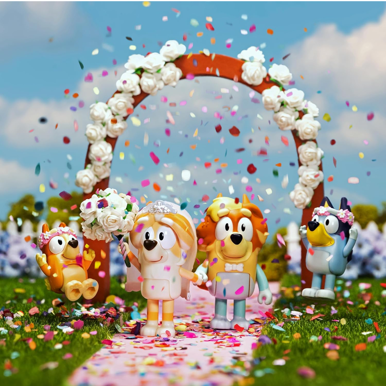 Figuras de Bluey x4 modelo hora de boda - Imagen 2