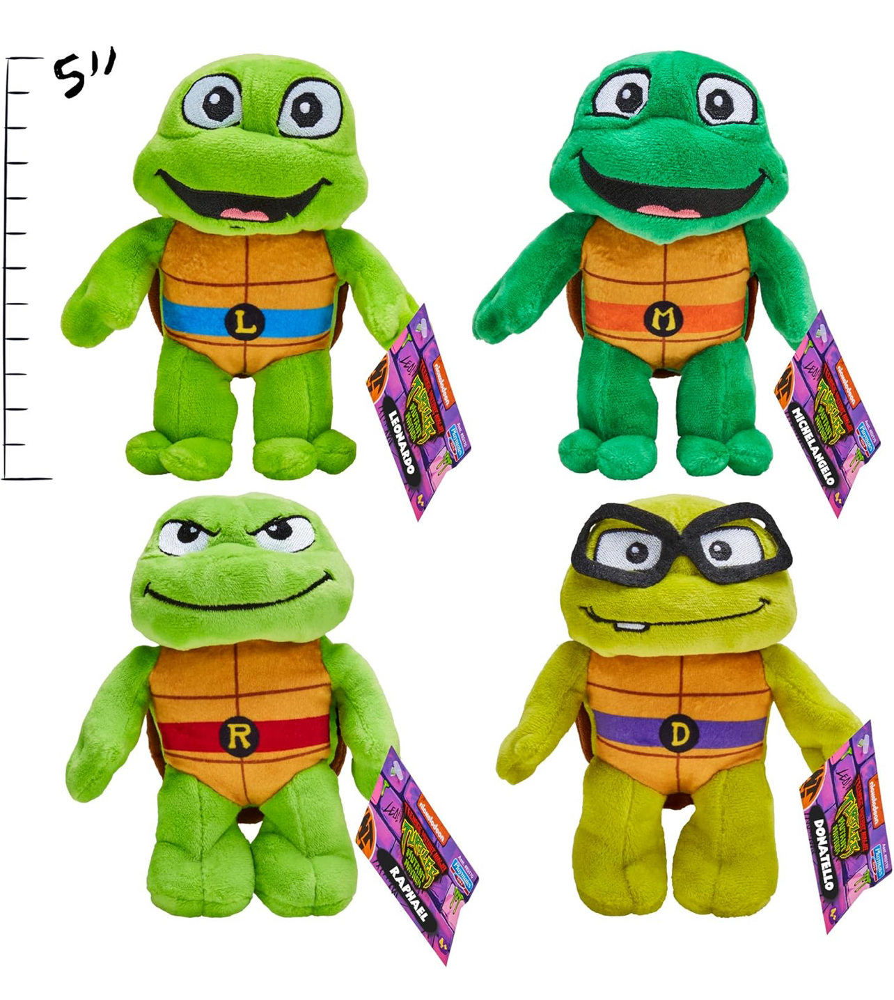 Tortugas Ninja peluches x4 unidades de 12cm