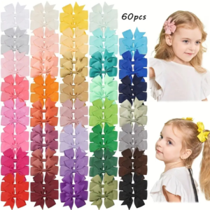 Set x60 lazos (30 pares) para niñas de colores surtidos