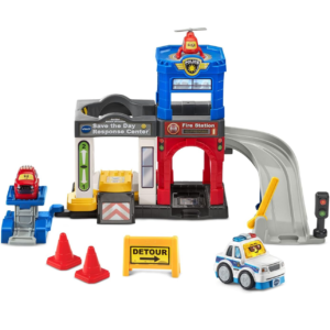 Vtech Go Go Estación de bomberos y policía con luces y sonidos