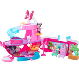 Barco crucero Minnie Mouse con luces, sonidos, cambio de color y 2 figuras exclusivas