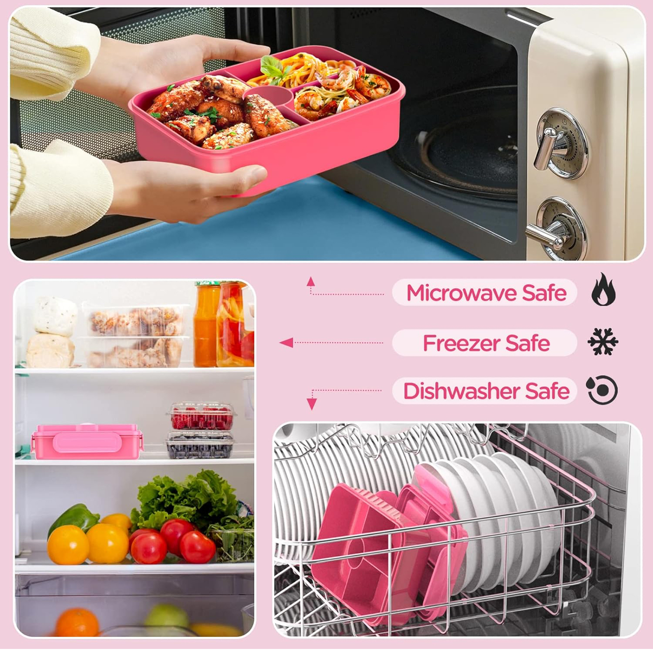 Lonchera Bento antiderrames con cubiertos - Imagen 3