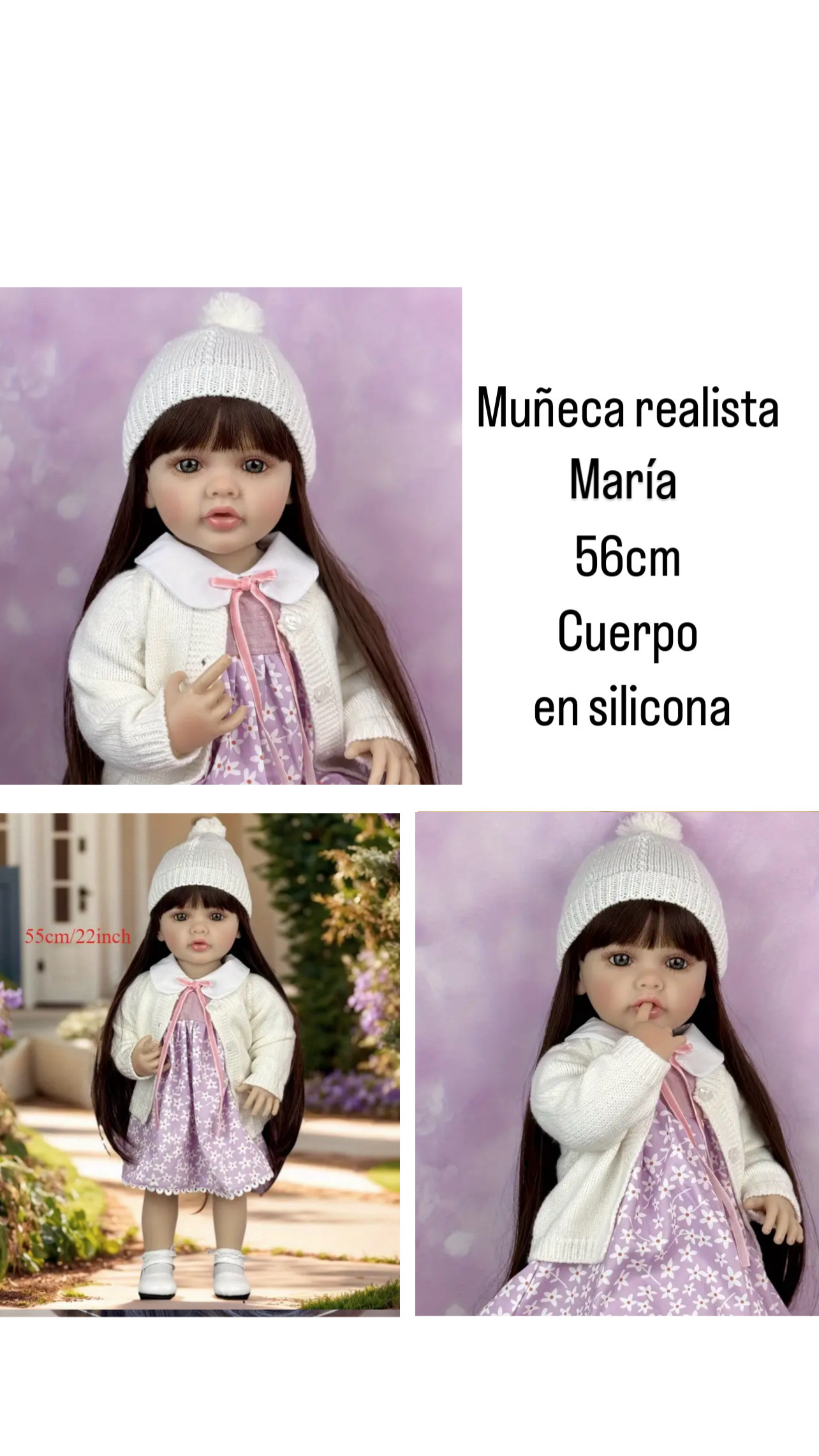 María bebé reborn realista 56cm - Imagen 2
