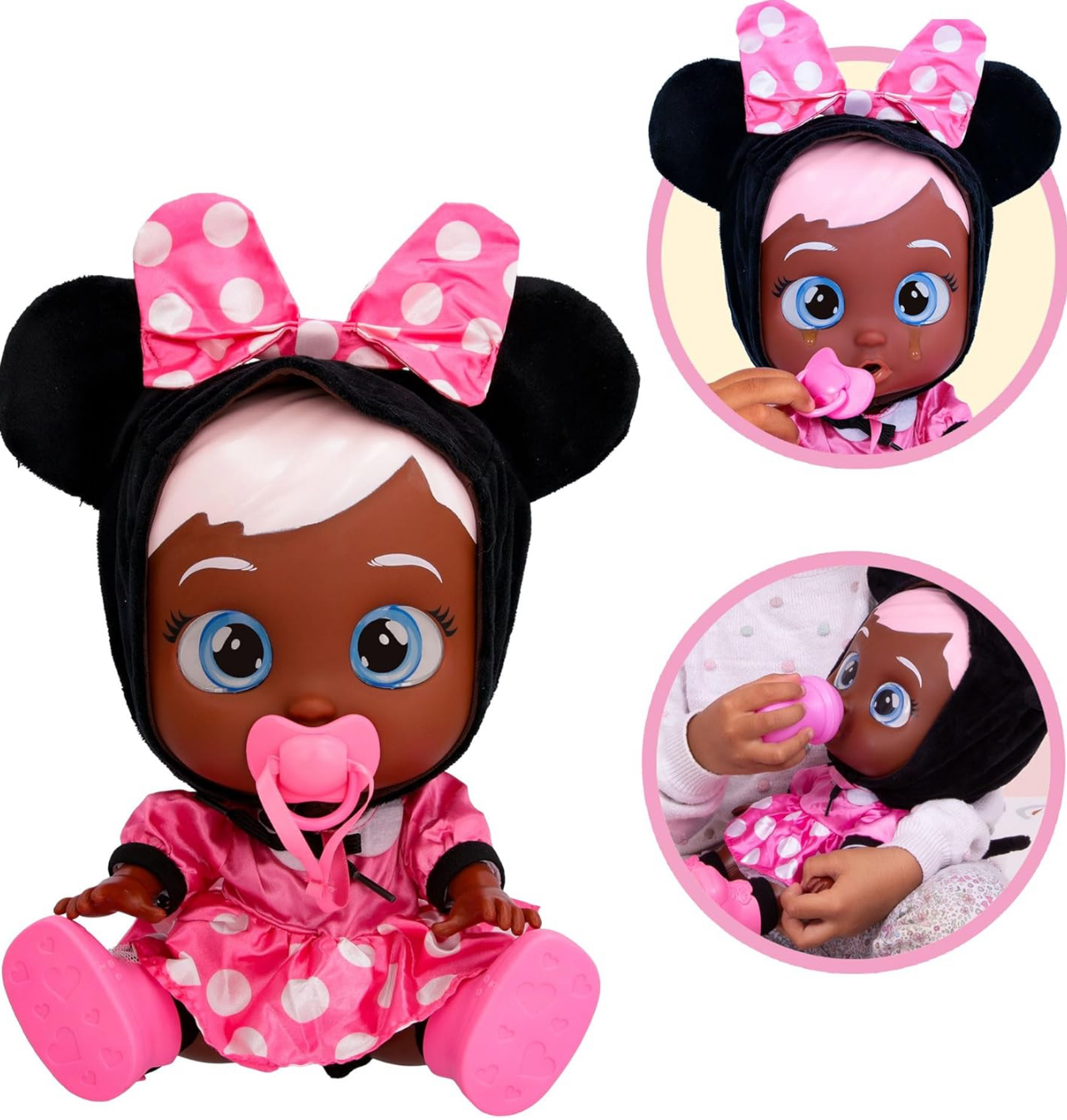 Cry Babies Minnie mouse morena llora con lágrimas reales y sonidos - Imagen 3