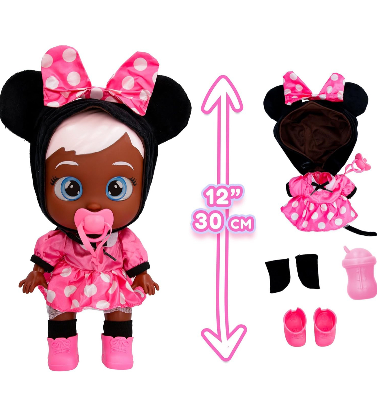 Cry Babies Minnie mouse morena llora con lágrimas reales y sonidos - Imagen 4