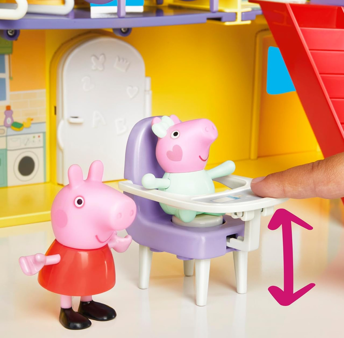 Peppa Pig gran casa portátil 80cm con 3 figuras y 11 accesorios - Imagen 5