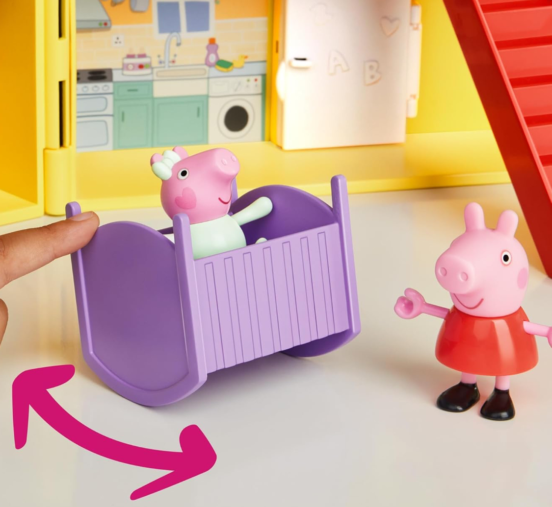 Peppa Pig gran casa portátil 80cm con 3 figuras y 11 accesorios - Imagen 8