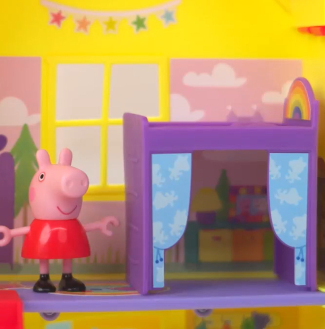 Peppa Pig gran casa portátil 80cm con 3 figuras y 11 accesorios - Imagen 10