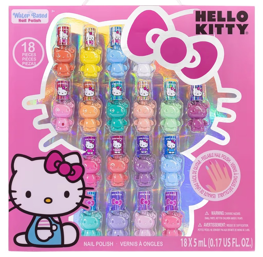 Set x18 esmaltes de Hello Kitty Hipoalergénicos a base de agua