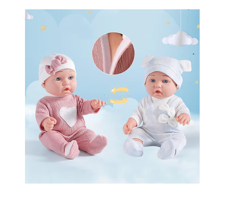 Bebés mellizos de 30cm niña y niño con accesorios - Imagen 2