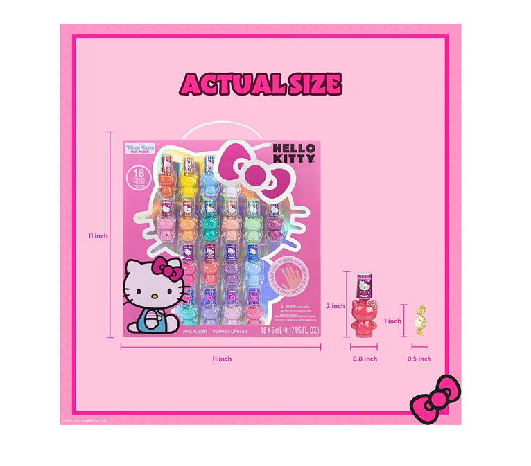 Set x18 esmaltes de Hello Kitty Hipoalergénicos a base de agua - Imagen 4
