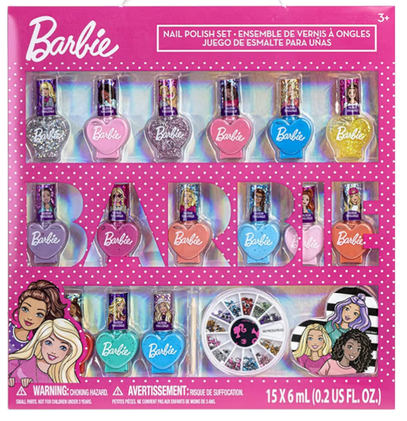 Set x18 esmaltes de Barbie Hipoalergénicos a base de agua