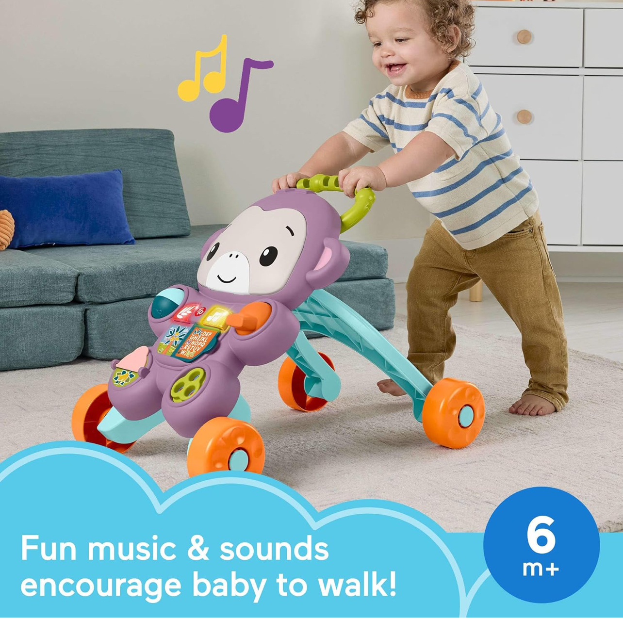 Andador mono aprende conmigo Fisher Price con luces y sonidos - Imagen 2