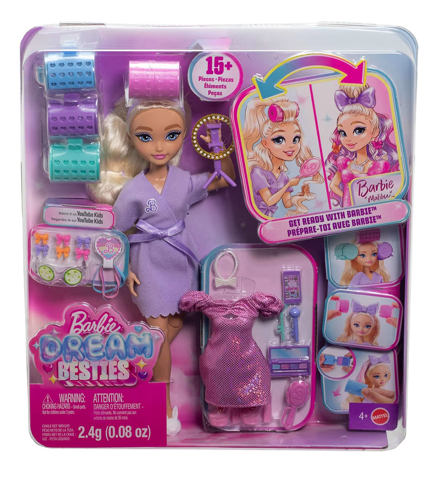 Dream Besties Malibú Get Ready with Barbie accesorios de cuidados - Imagen 5