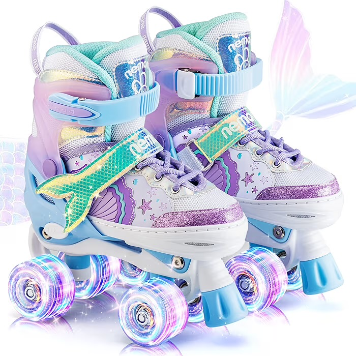 Patines ajustables de 4 ruedas con luz led talla M REF 08