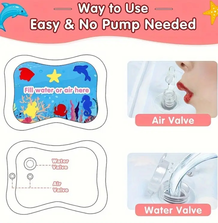 Tapete sensorial de agua para bebés rosado - Imagen 3