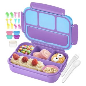 Lonchera Bento morada con accesorios para lonchera