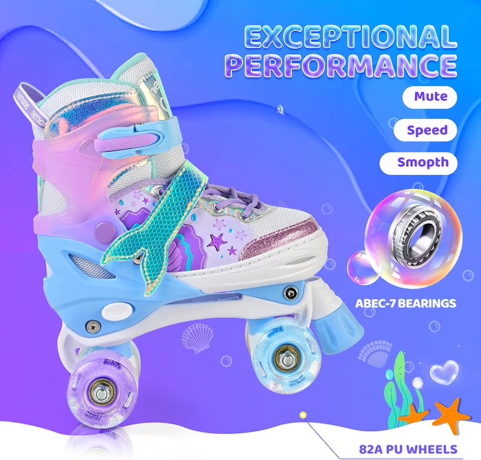 Patines ajustables de 4 ruedas con luz led talla M REF 08 - Imagen 8