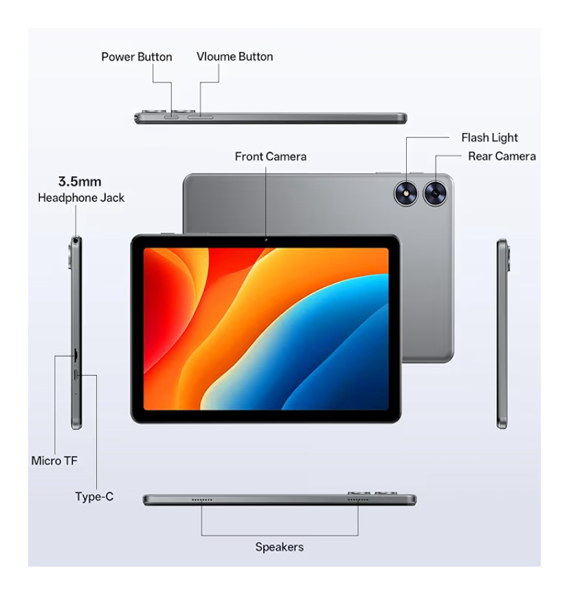 Tablet 10 pulgadas 24GB RAM 128 GB ROM cámara dual de 2MP+8MP - Imagen 7