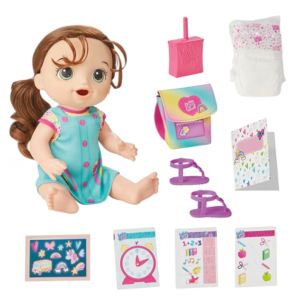 Baby Alive Regreso a clases castaña, toma jugo y orina