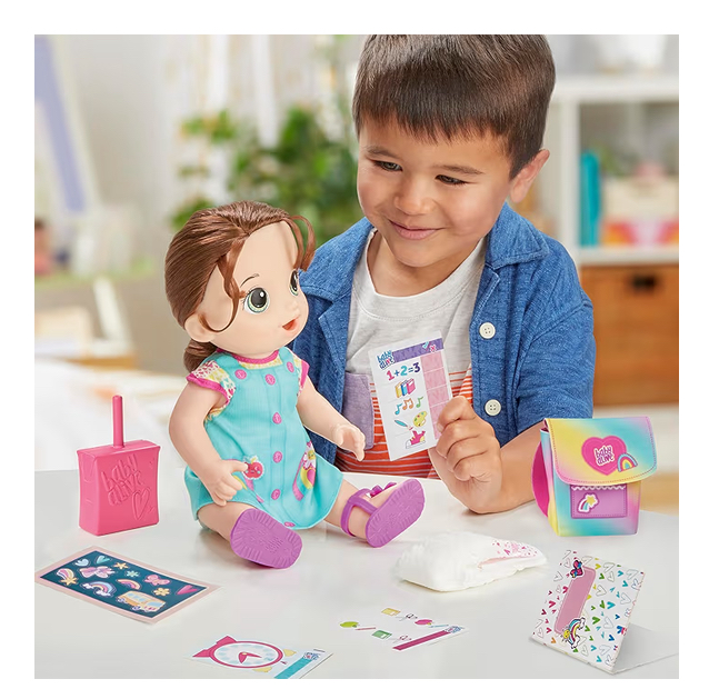 Baby Alive Regreso a clases castaña, toma jugo y orina - Imagen 2
