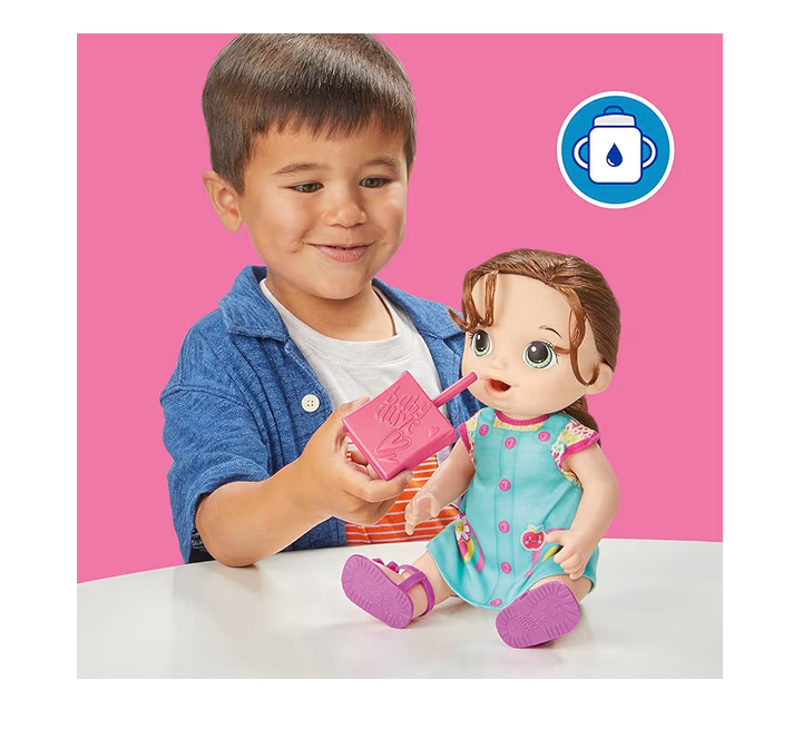 Baby Alive Regreso a clases castaña, toma jugo y orina - Imagen 4