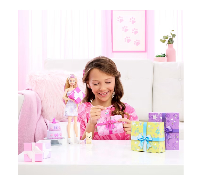 Barbie Party Unboxed serie de cumpleaños Rubia con 10 sorpresas - Imagen 3