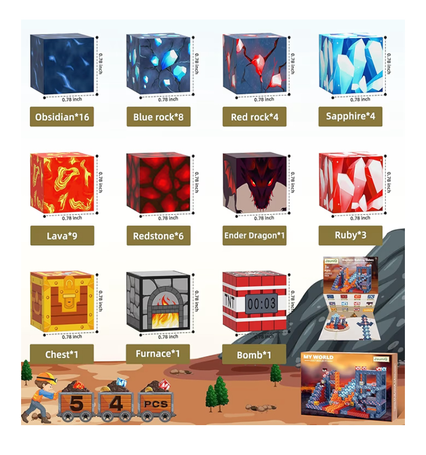 Bloques magnéticos Minecraft Espada x100 piezas de cubo - Imagen 4