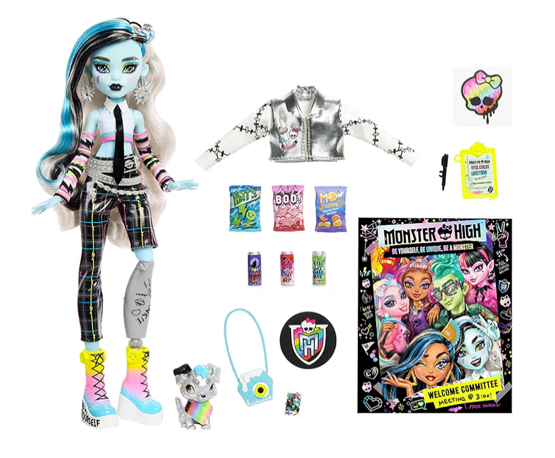 Monster High Frankie Stein Comité de bienvenida 15 accesorios