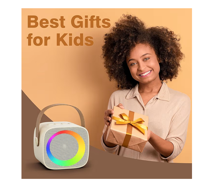 Mini parlante portátil Bluetooth Rosa con karaoke y 2 micrófonos altavoz - Imagen 7