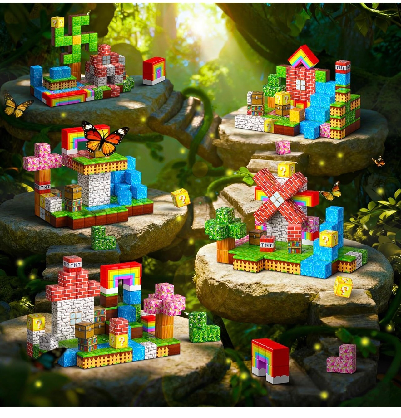Bloques magnéticos Minecraft Styleeasy con cara x100 piezas de cubo - Imagen 2