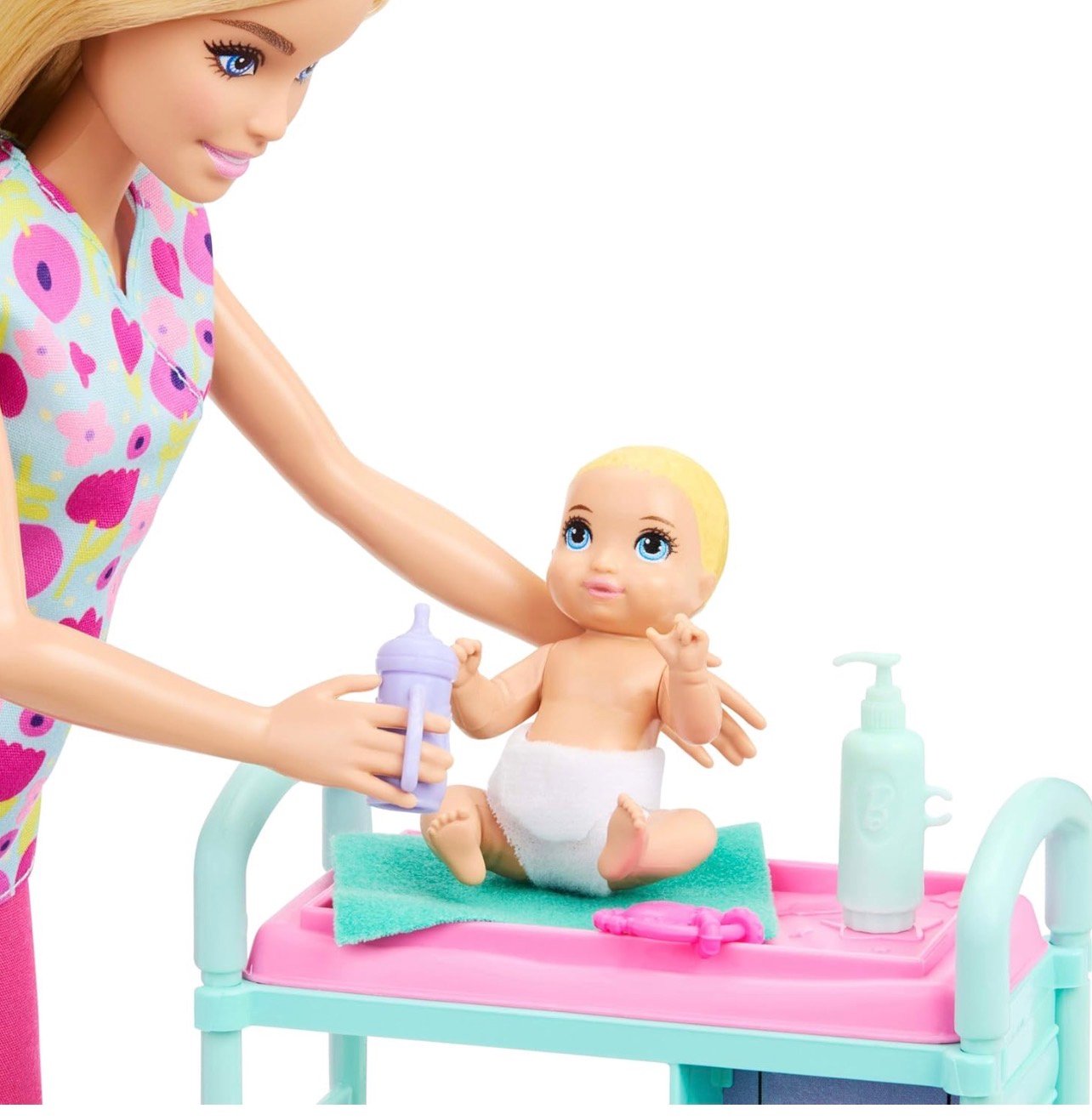 Barbie pediatra rubia con 2 bebés y centro de cuidados - Imagen 2
