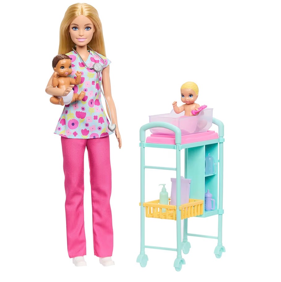Barbie pediatra rubia con 2 bebés y centro de cuidados - Imagen 4