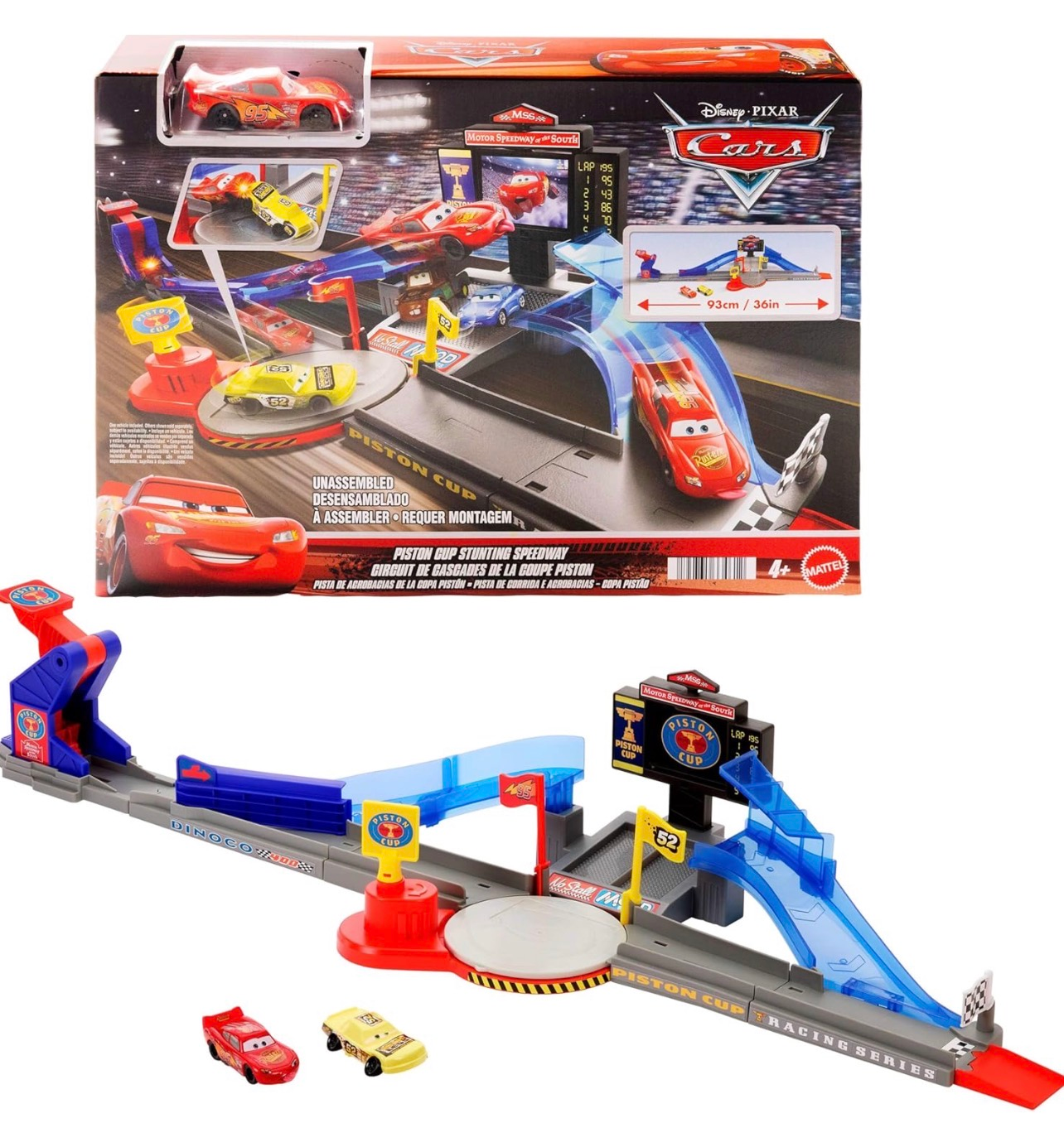 Disney Pixar Cars pista de Copa pistón con Rayo McQueen
