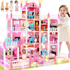 Casa multiformas Luye para niñas con 4 muñecas, luz y accesorios