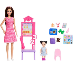 Barbie profesora con alumna  y aula de clases