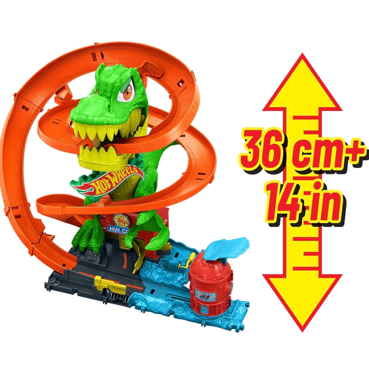 Hot Wheels pista espiral Derrota al T-Rex con ojos giratorios - Imagen 6
