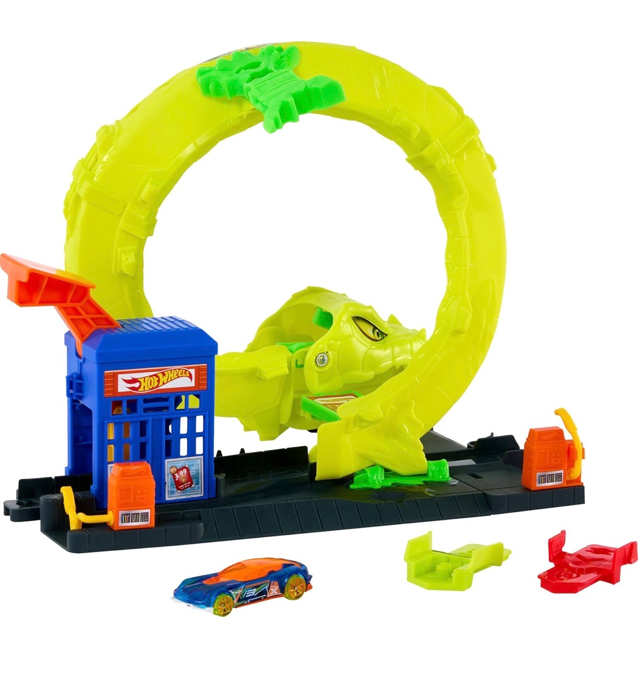 Hot Wheels Estación de servicios Ataque espiral de serpiente