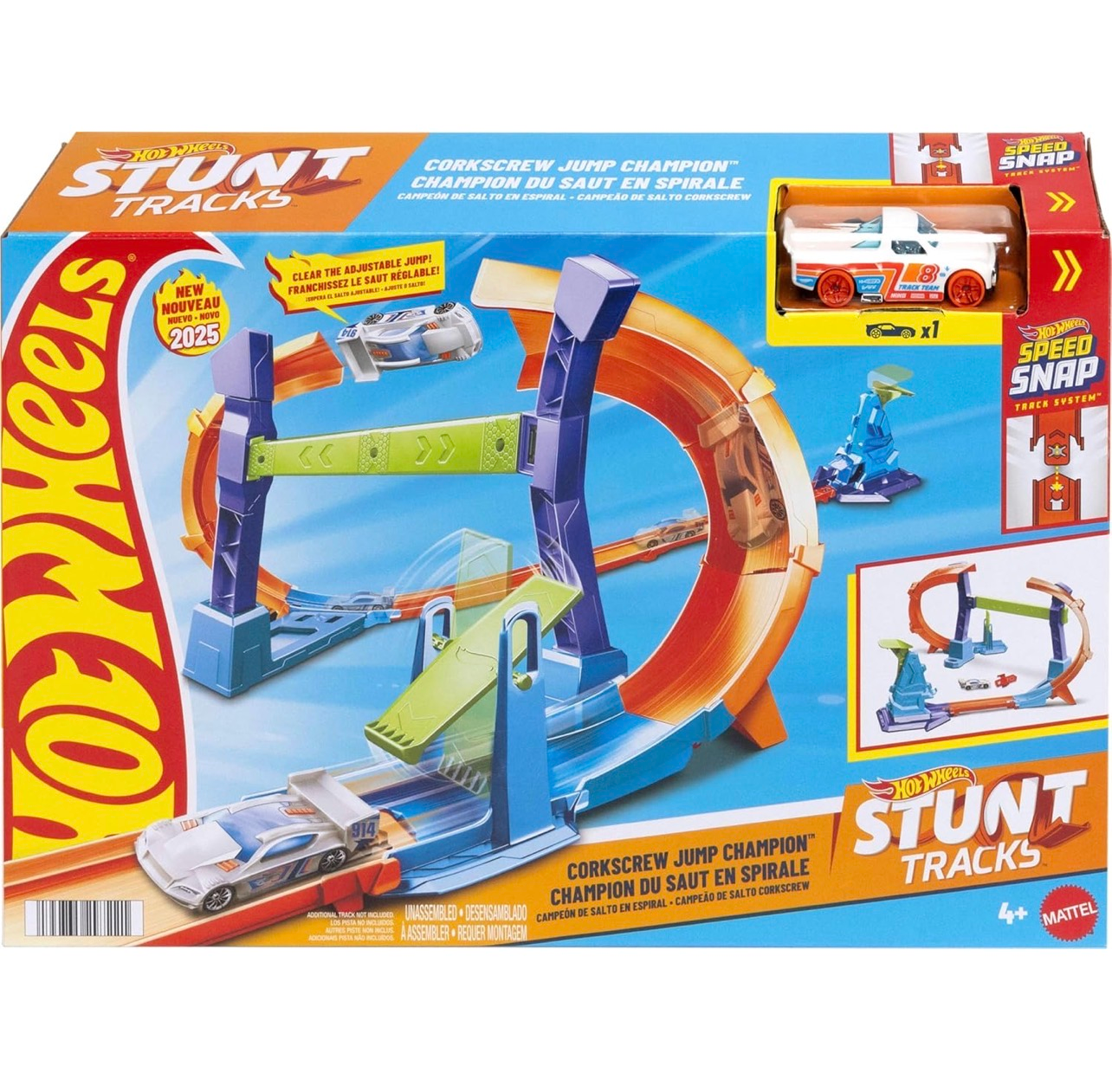 Hot Wheels Stunt Tracks Gira y salta al vacío con lanzador - Imagen 2