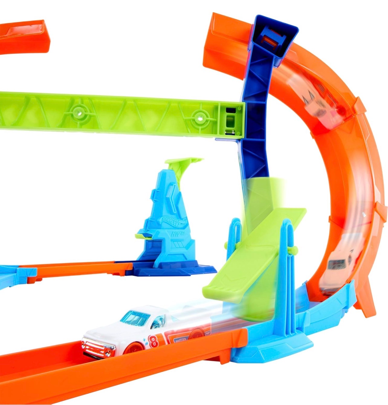 Hot Wheels Stunt Tracks Gira y salta al vacío con lanzador - Imagen 3