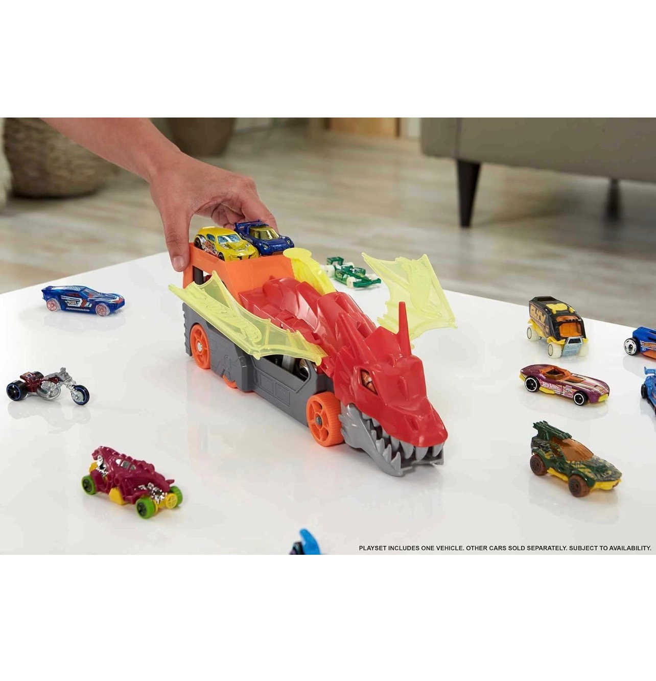 Hot Wheels transportador de lanzamiento de Dragón rojo - Imagen 3