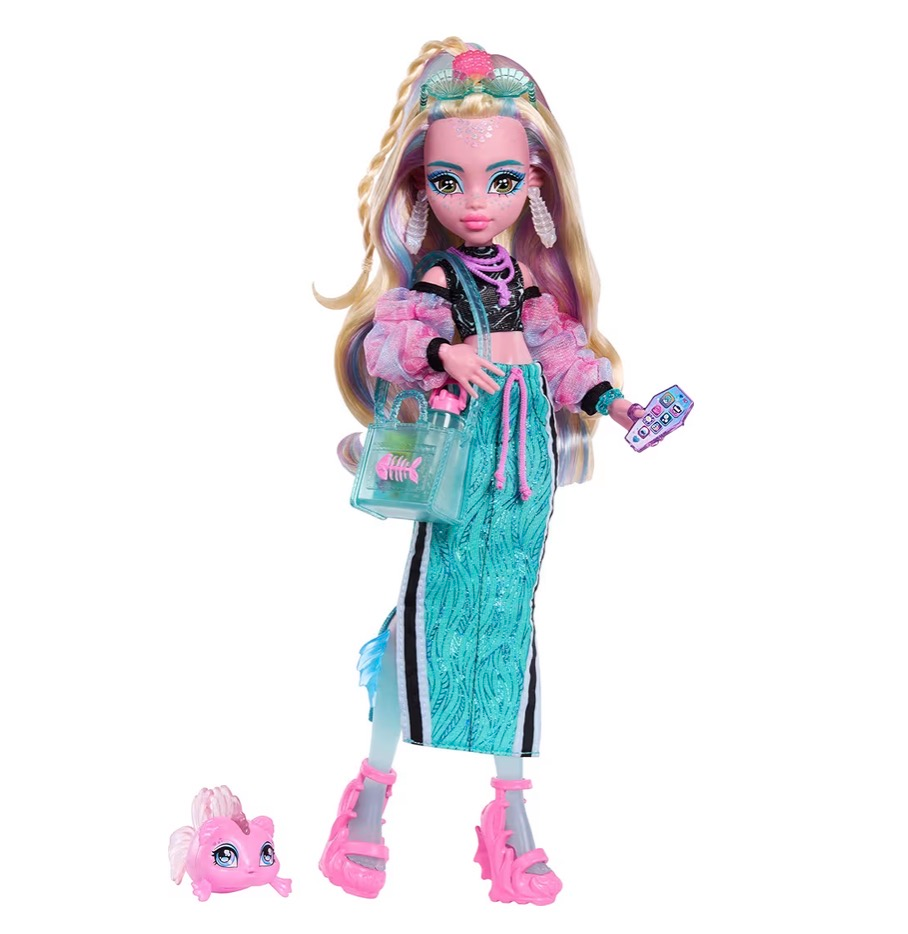 Monster High Lagoona Blue Con accesorios deportivos y piraña - Imagen 3